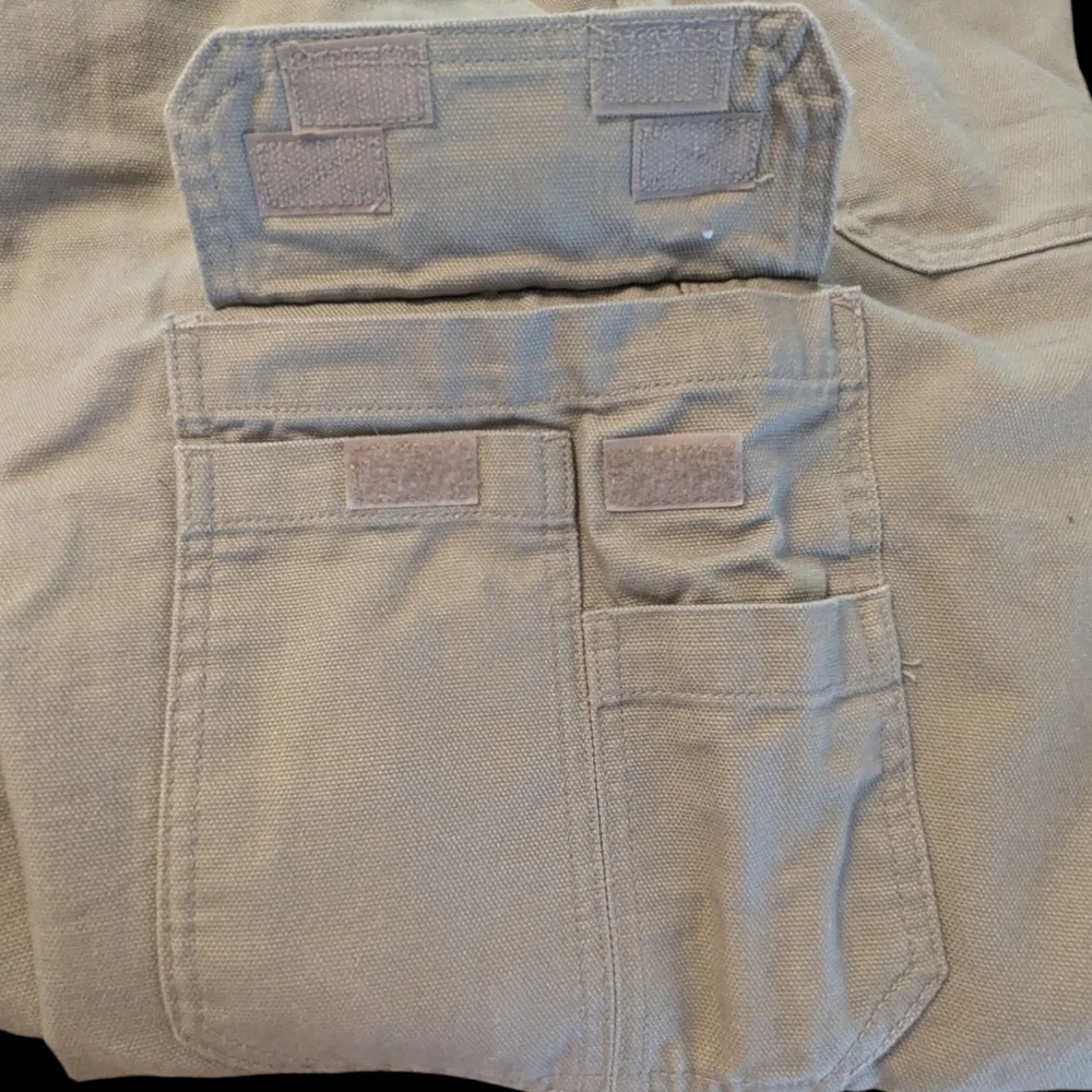 Duluth Dessert Khaki Tan Fire Hose Relaxed Fit Cotton Cargo Pants Men's 36x34